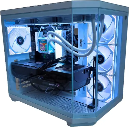 Genérico Pc Gamer Blanca Ryzen 9 9900X RTX 5090 Enfriamiento Líquido con Pantalla 64gb RAM DDR5 1 TB NVME SSD +WiFi